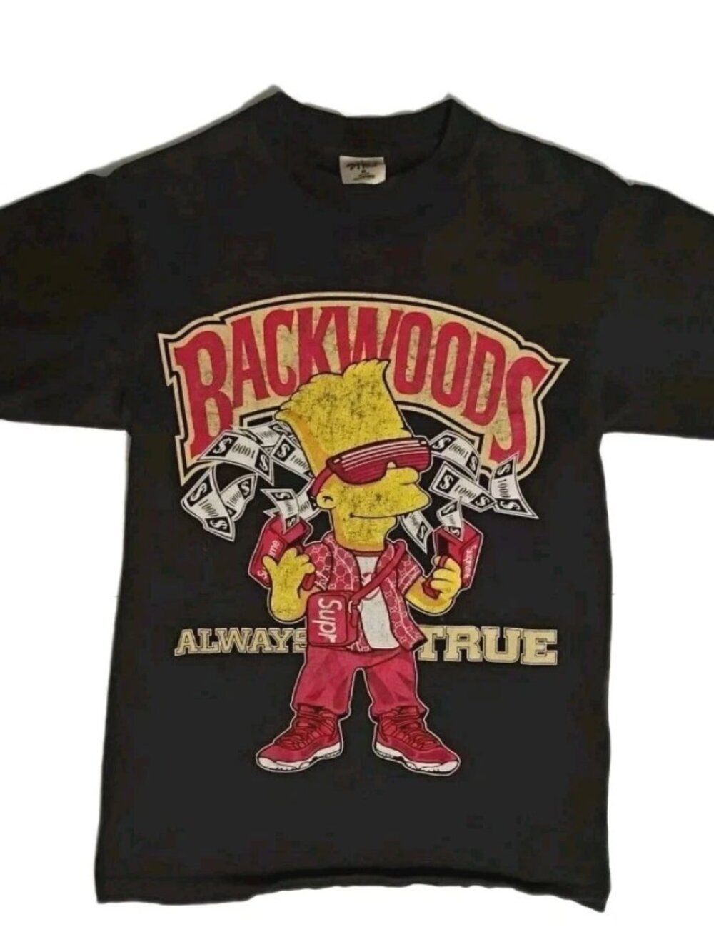 Y2K Bart Simpson Backwoods Shaka Wear T Shirt Medium Vintage Official Rare Heavy